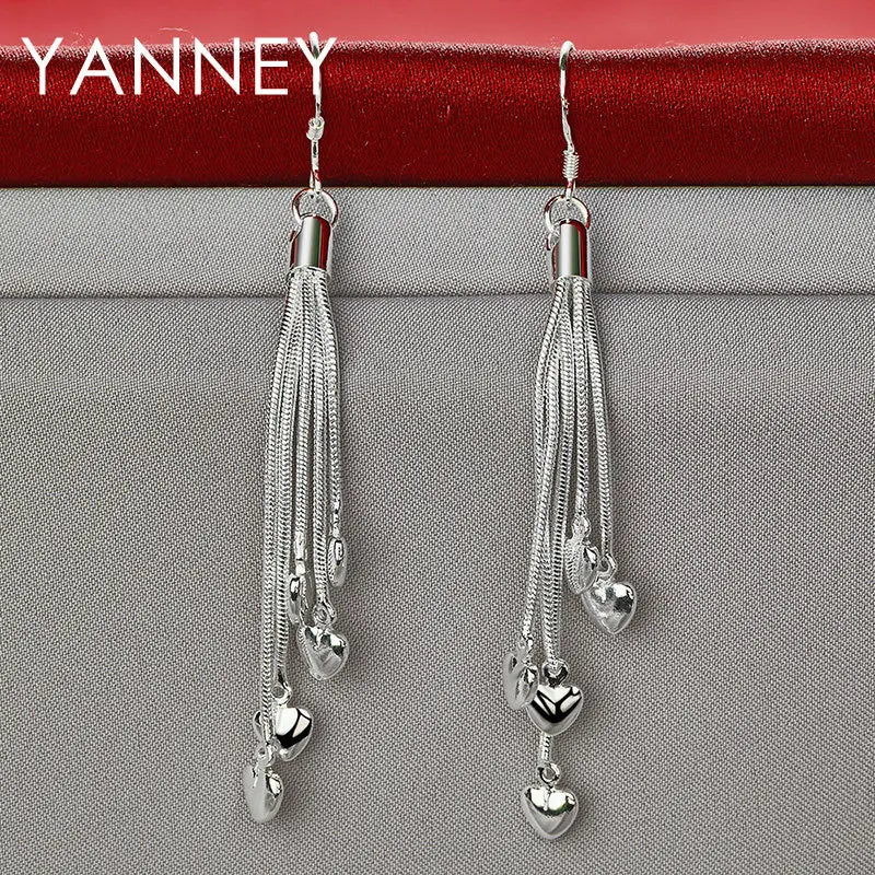 Tassel Heart Pendant Earrings