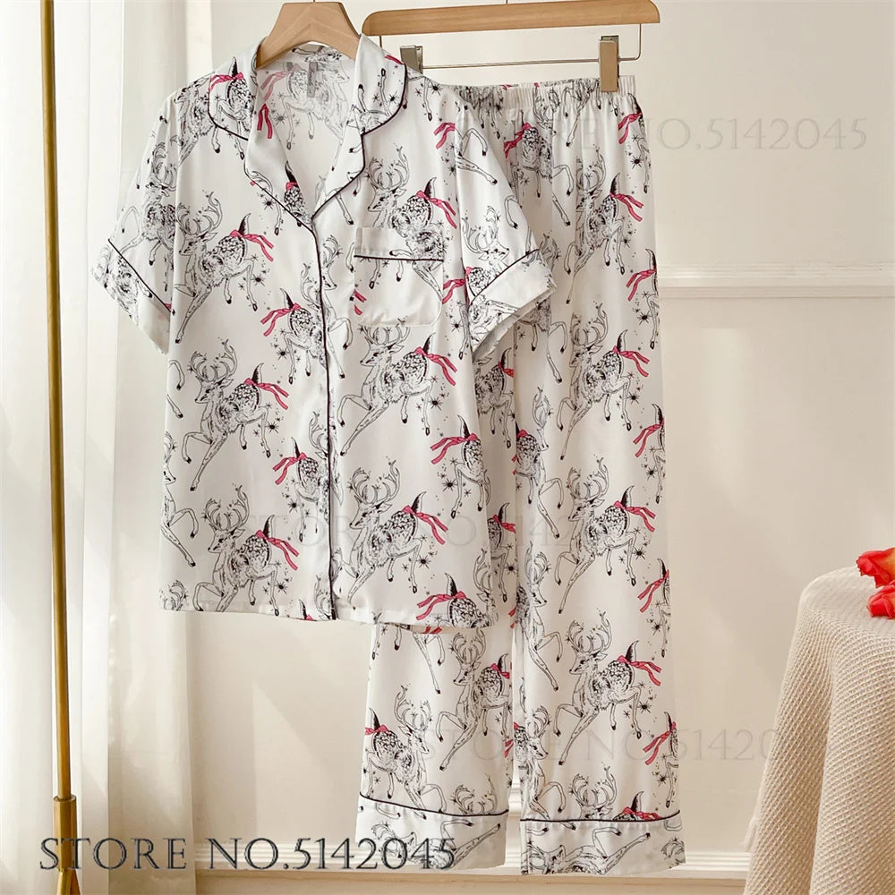 Print Flower Pajamas Set