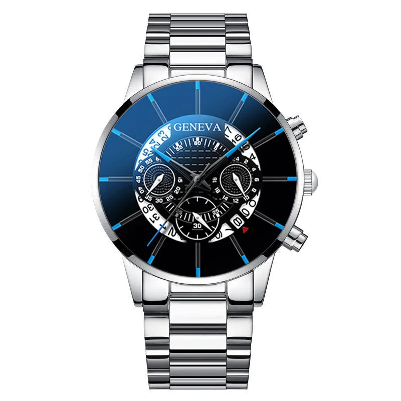 2PCS GENEVA MEN BUSINESS WATCH