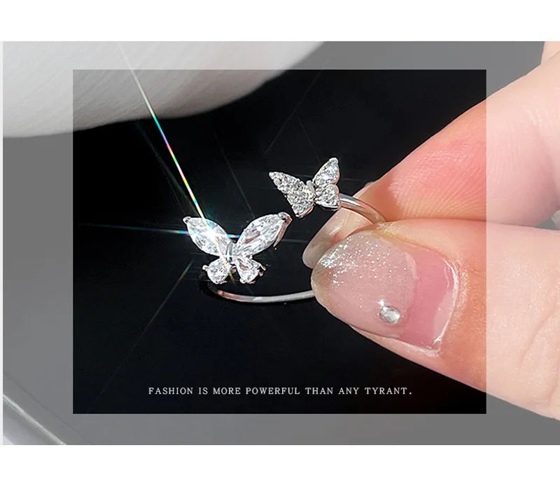 Sterling Silver Butterfly Open Ring