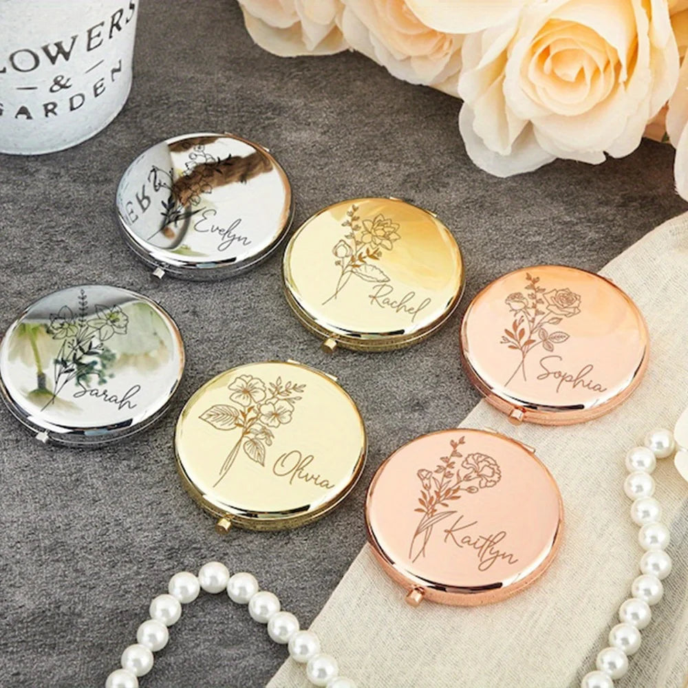 Engraved Compact pocket Mirror