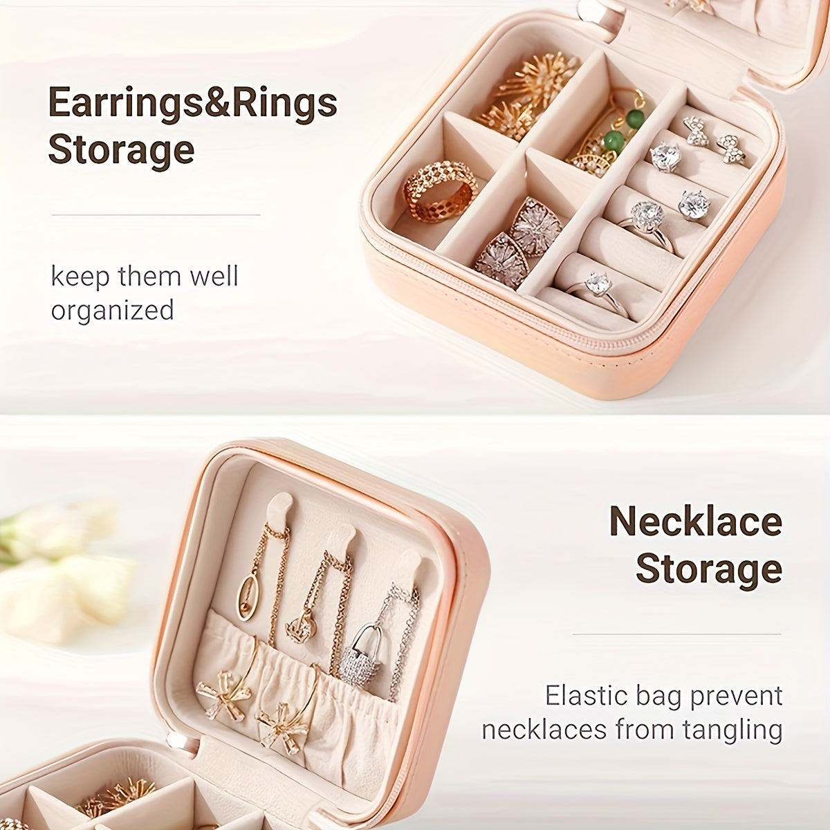 Compact 1pc Travel Jewelry Case