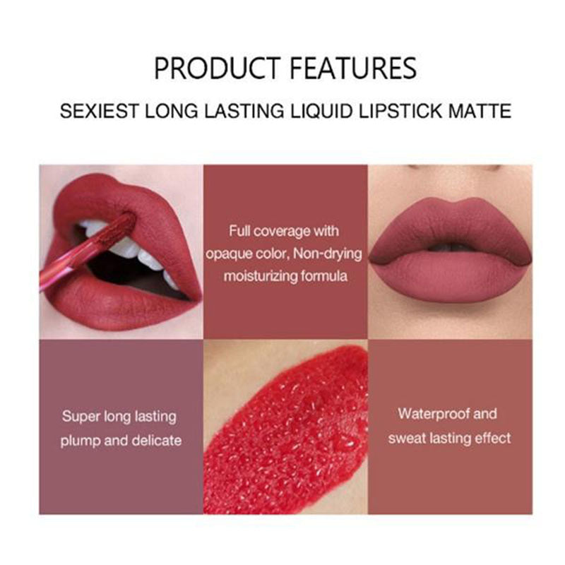 6 Pcs/Set  Long Lasting Waterproof Lipstick Set