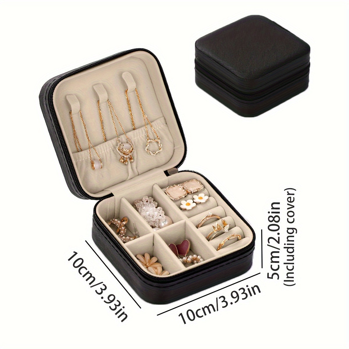Compact 1pc Travel Jewelry Case