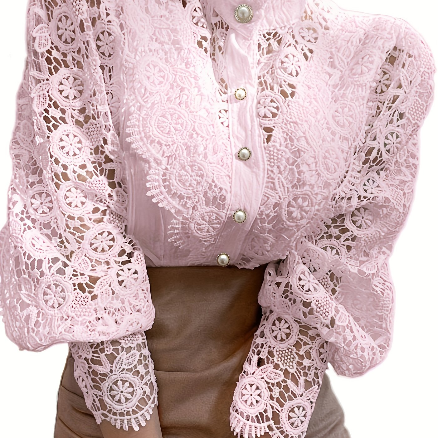 Women's Blouse Lace  Lantern Sleeve
