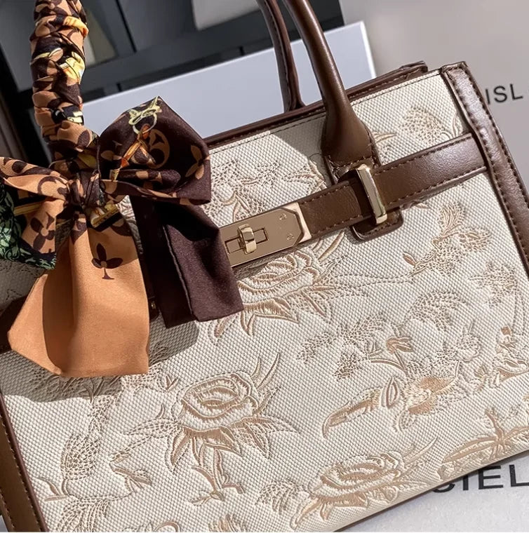Floral Embroidery Women Handbag
