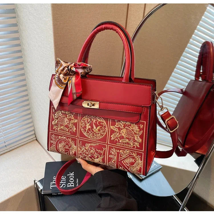 Elegant Embroidered  Handbag