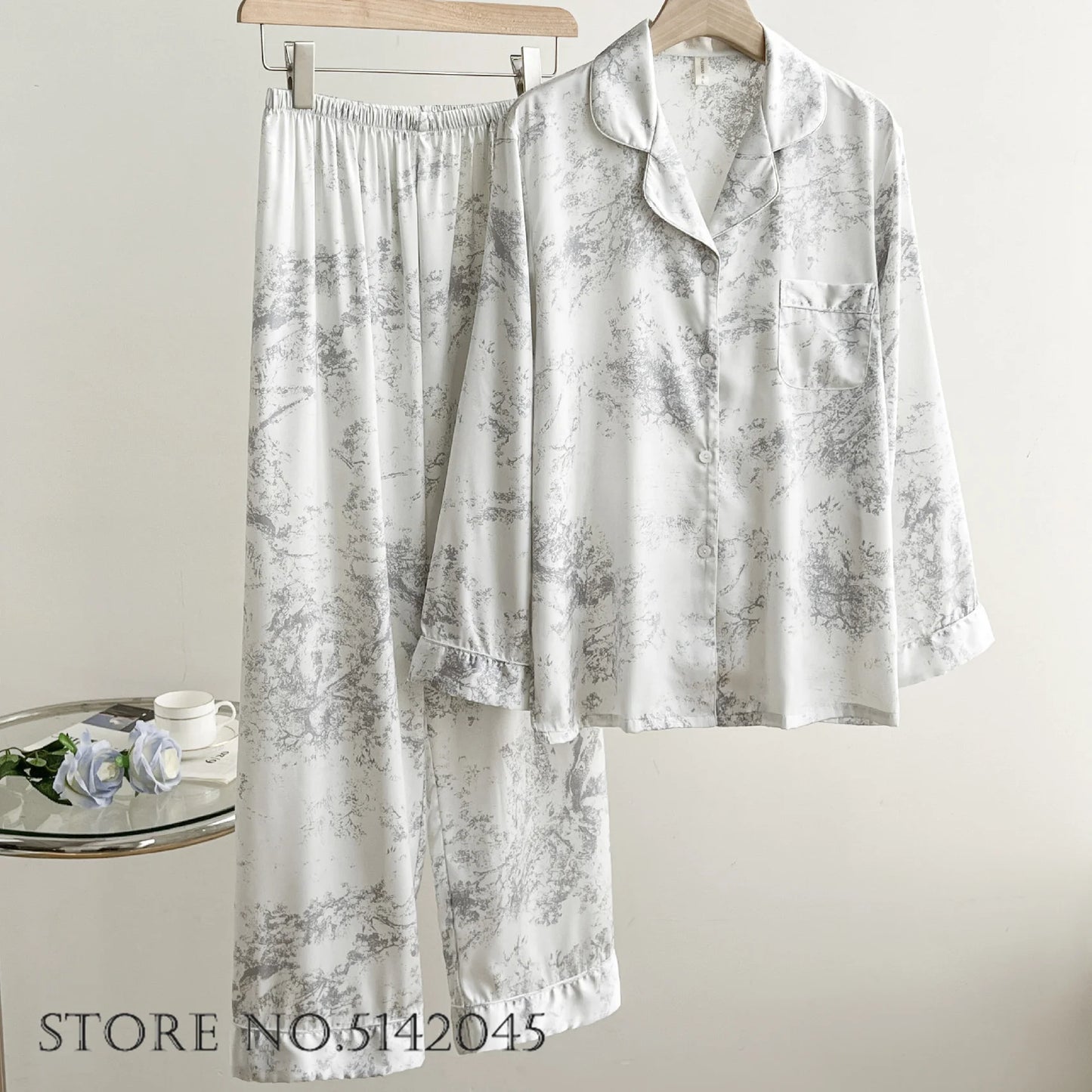Print Flower  Pajamas Set