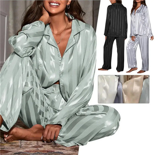 Striped Women Pajama Set Long Sleeve *Get a size larger*