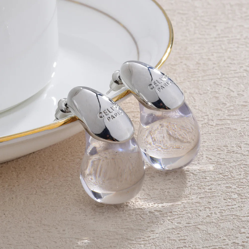 Transparent Water Drop Earrings