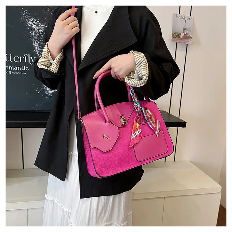 Lychee Grain Large Capacity Handbag