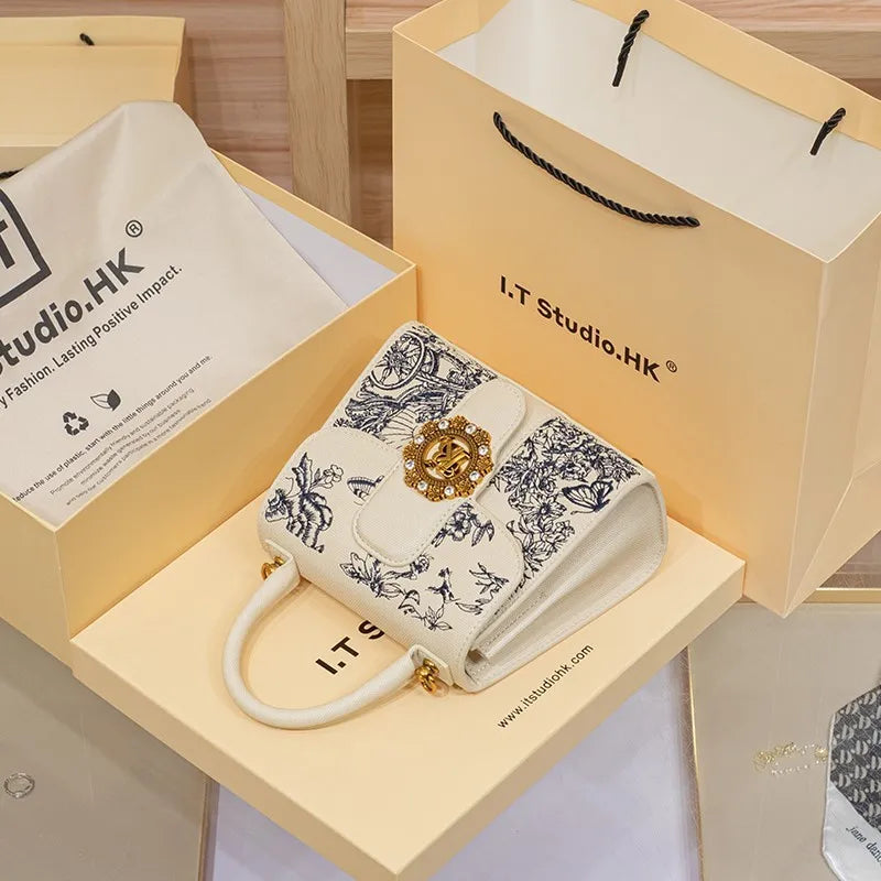 Embroidered rectangle High Texture Bag