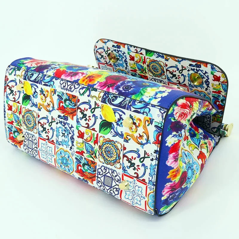 Large Suit Print Handbag