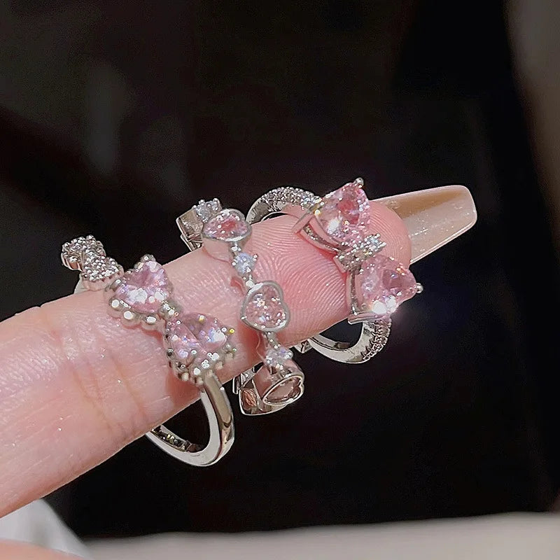 2PCS Fairy Sparkling Crown Rings