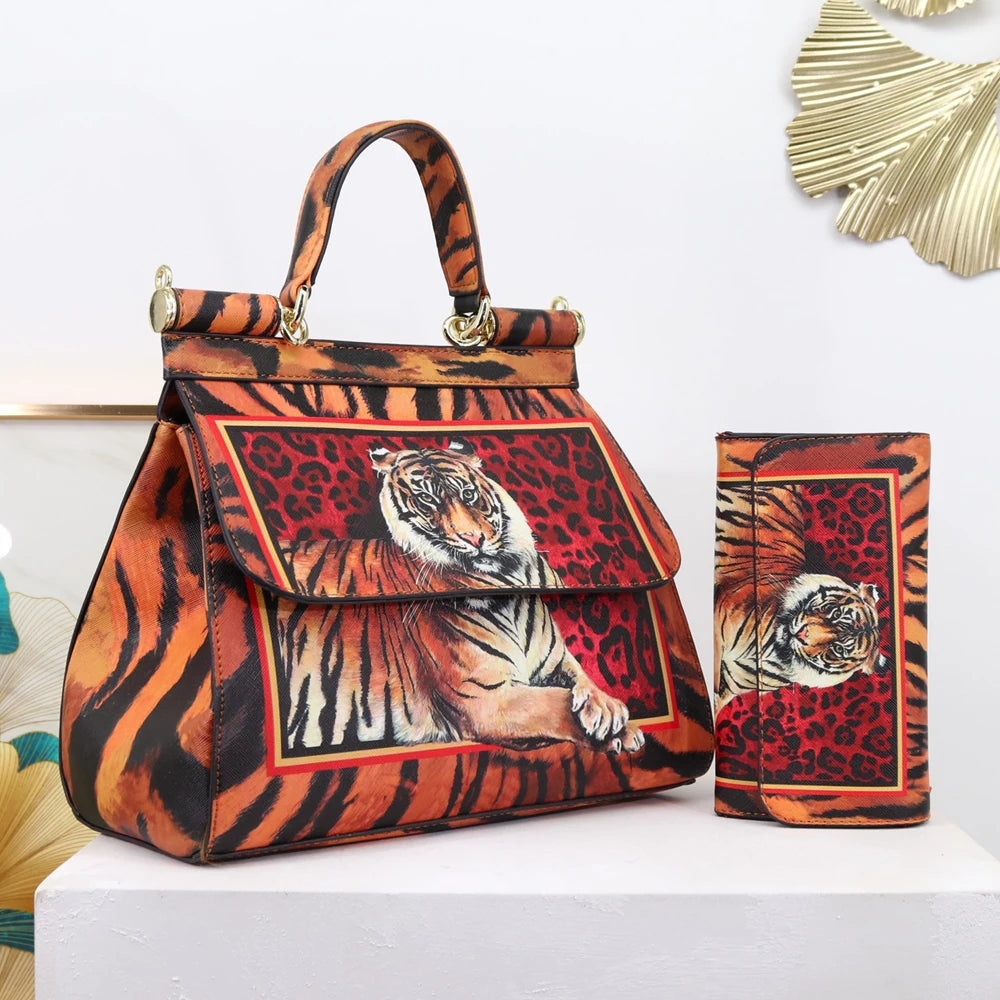 Large Suit Print Handbag