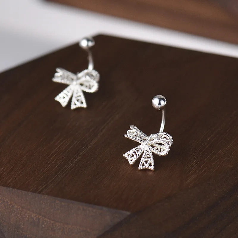 Lace Bow Stud Earrings