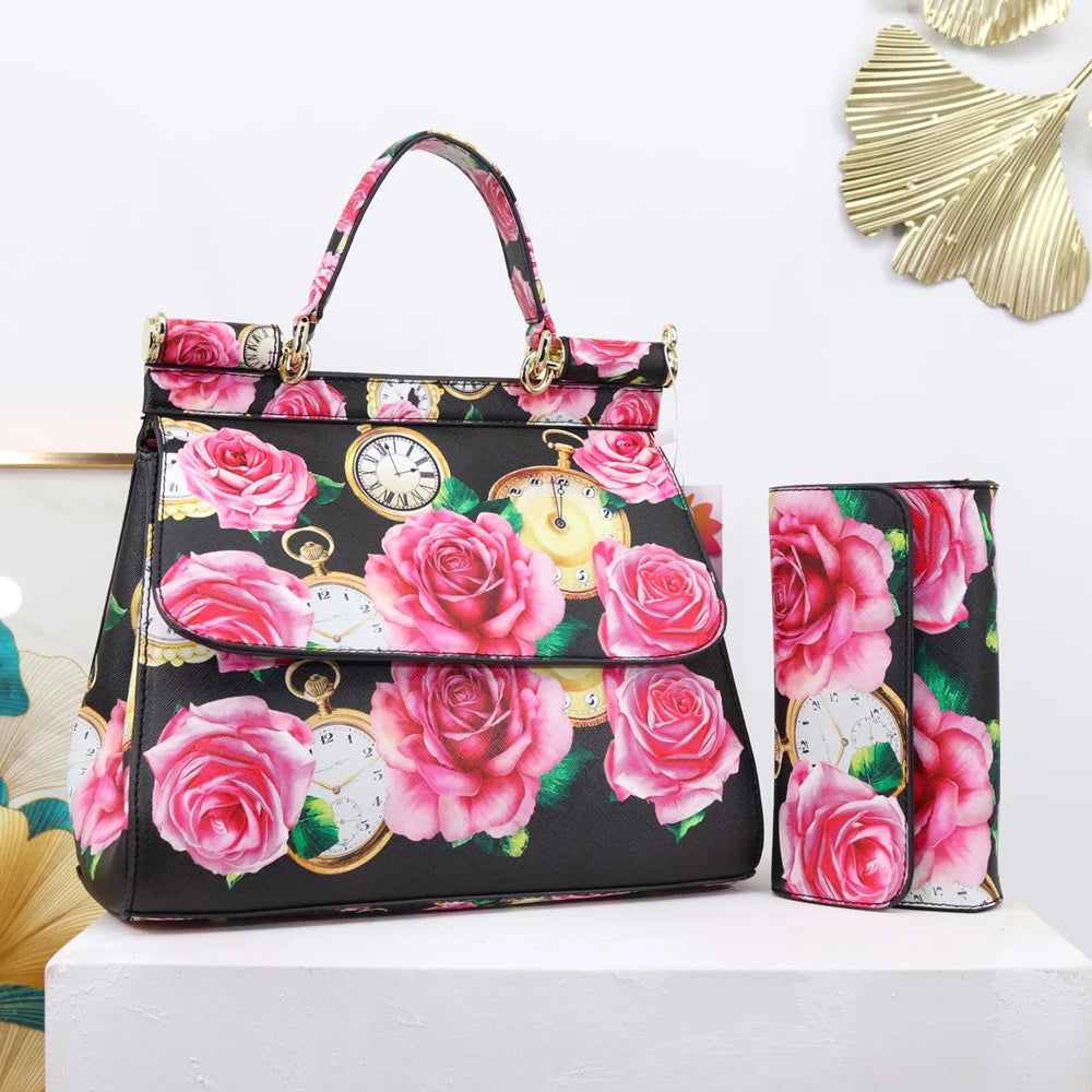 Large Suit Print Handbag