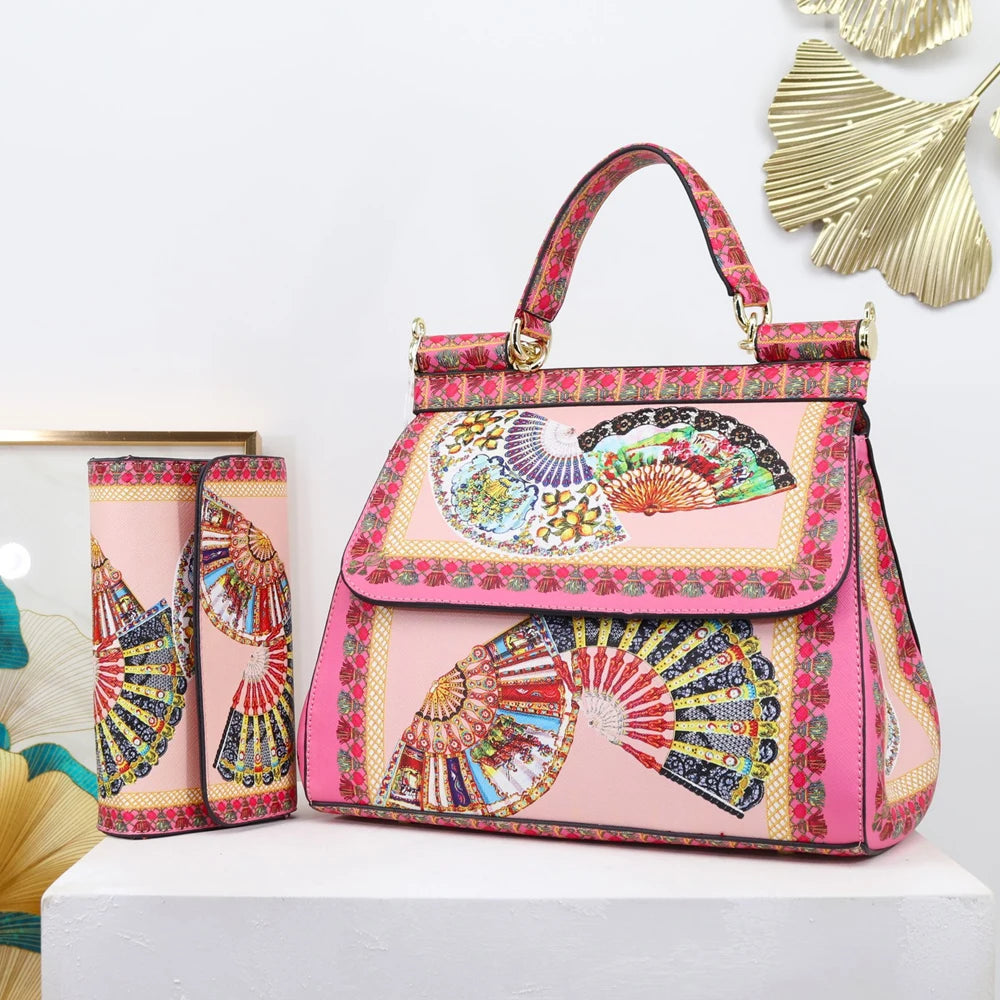 Large Suit Print Handbag