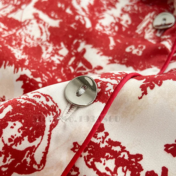 Print Flower  Pajamas Set