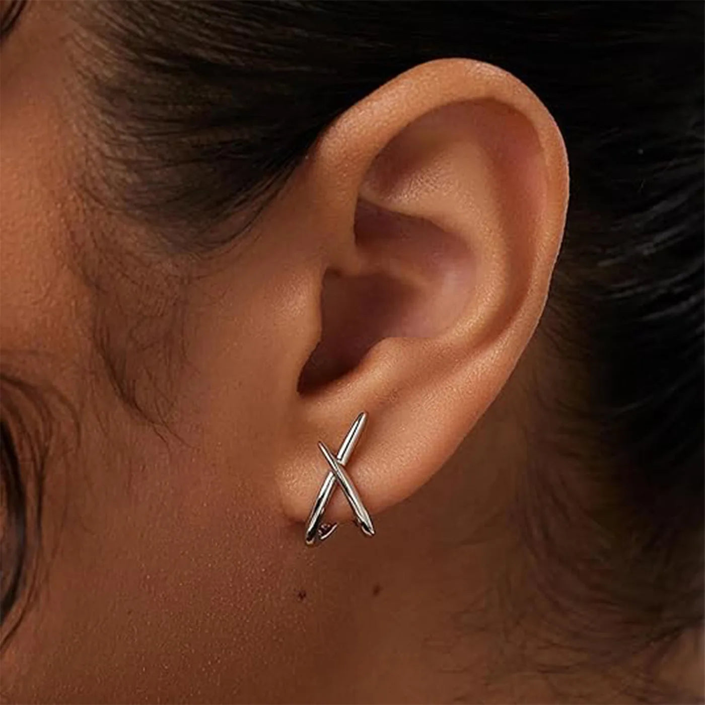Stainless Steel Cross Stud Earrings