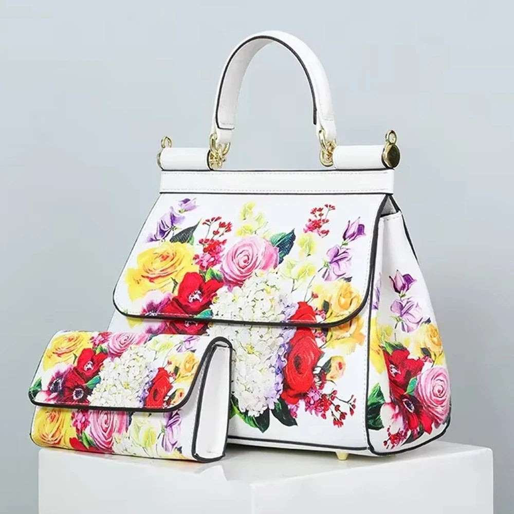 Large Suit Print Handbag