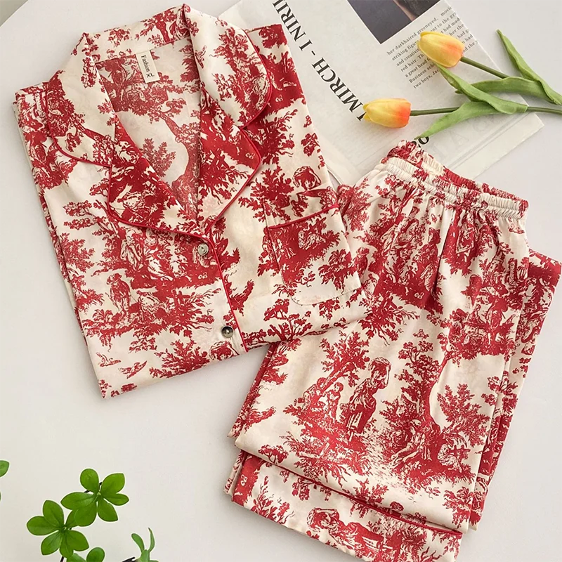 Print Flower  Pajamas Set