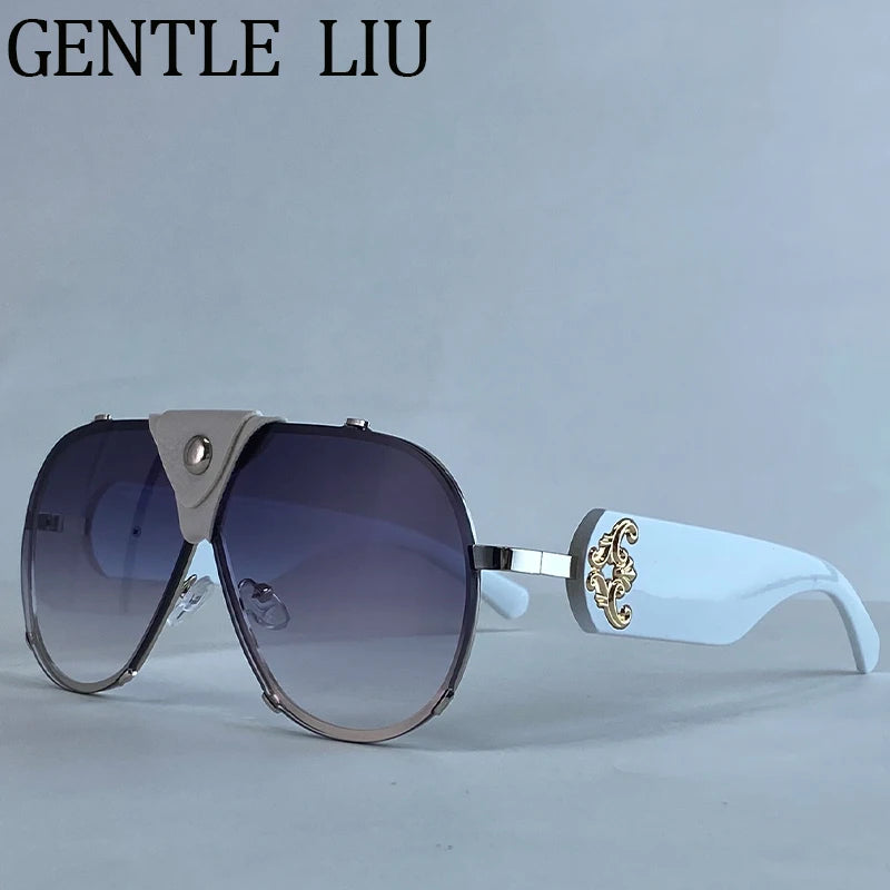 Steampunk Oversized Leather Sunglasses