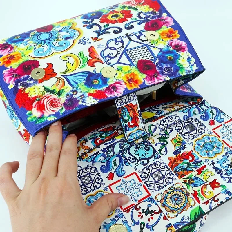 Large Suit Print Handbag