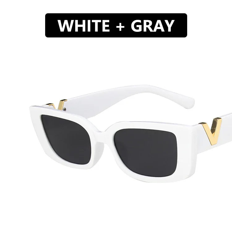 RETRO V RECTANGULAR SMALL FRAME SUNGLASSES