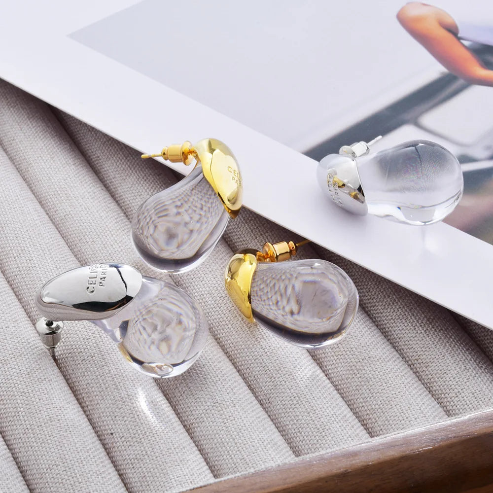 Transparent Water Drop Earrings