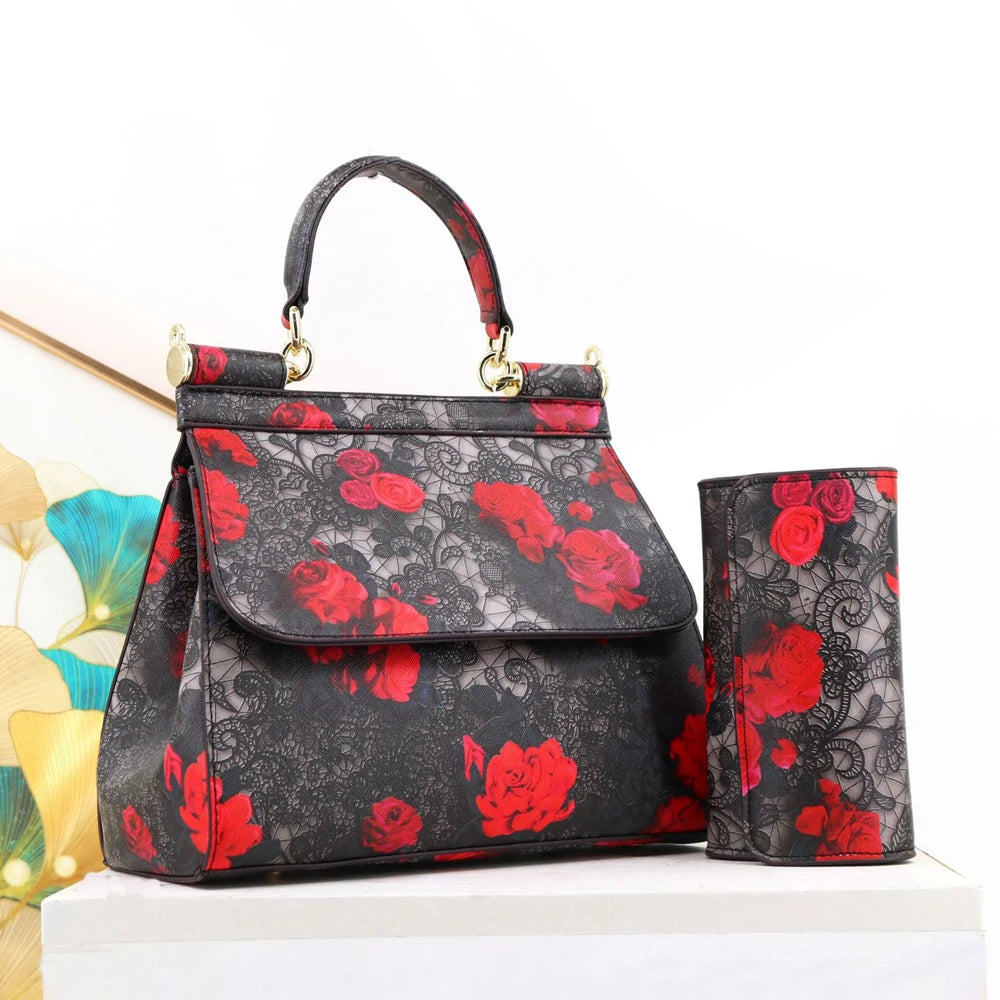 Large Suit Print Handbag