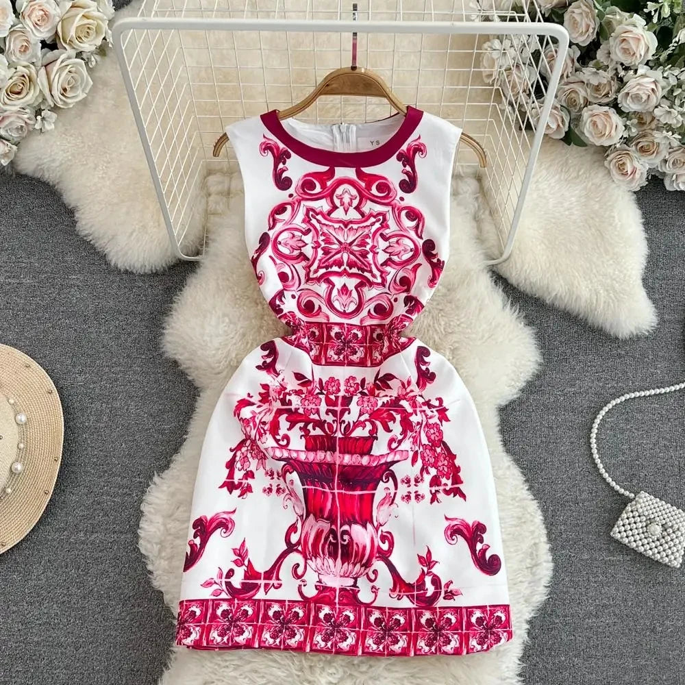 Summer Sleeveless Porcelain Dress