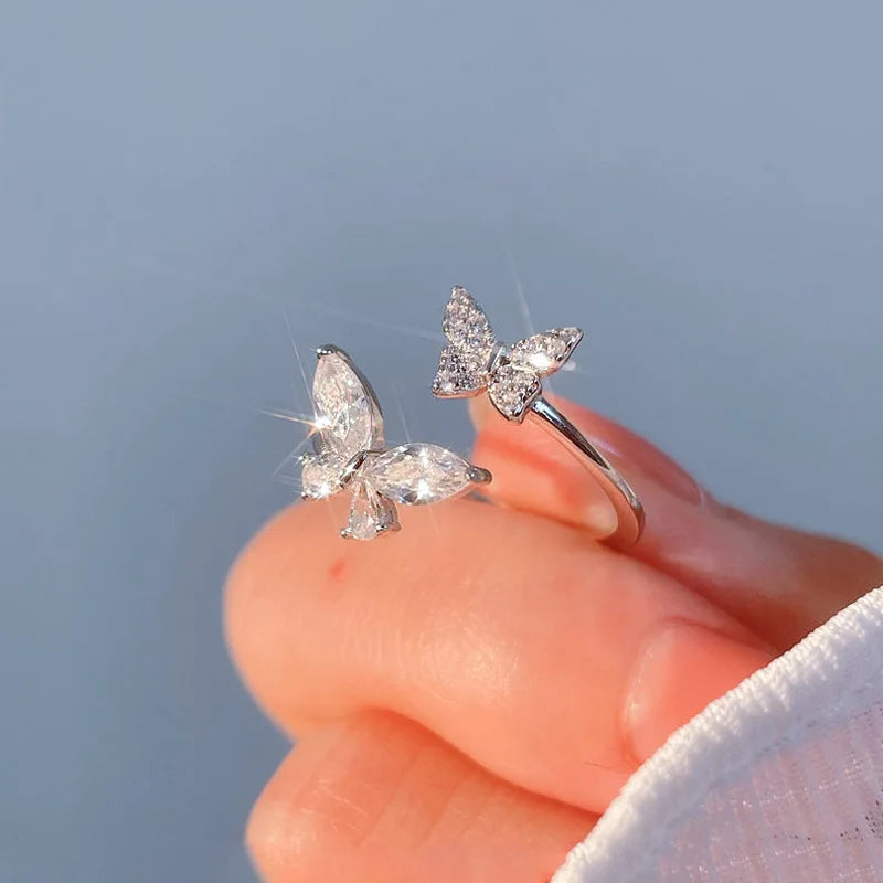 Sterling Silver Butterfly Open Ring