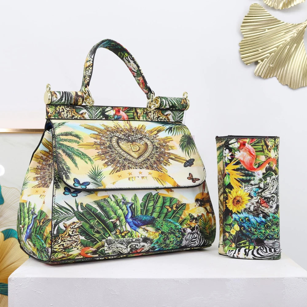 Large Suit Print Handbag