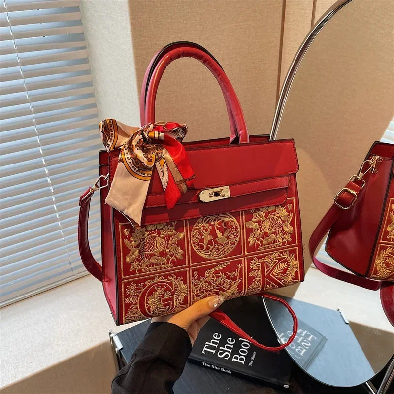 Elegant Embroidered  Handbag