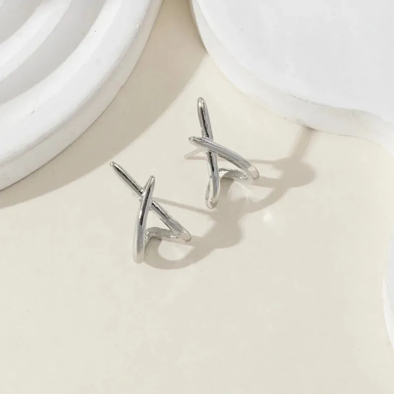 Stainless Steel Cross Stud Earrings