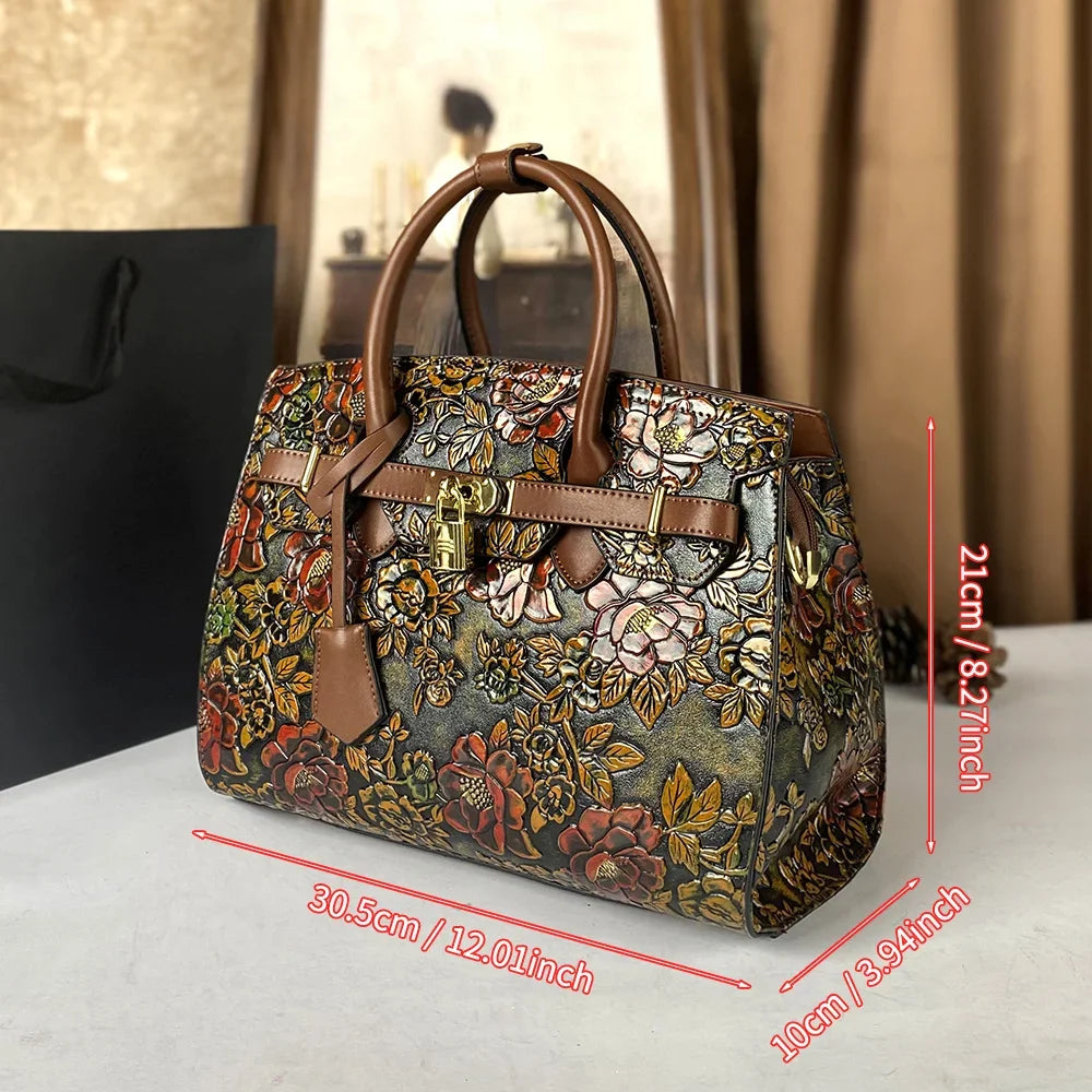 CAMELIA RELIEF LUXURY HANDBAG