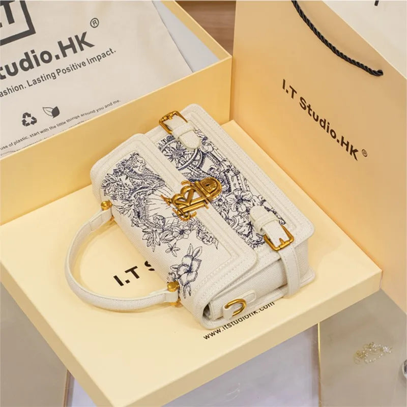 Embroidered Square High Texture Bag