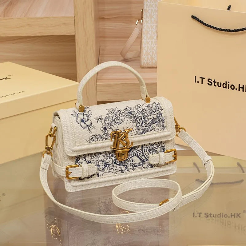 Embroidered Square High Texture Bag