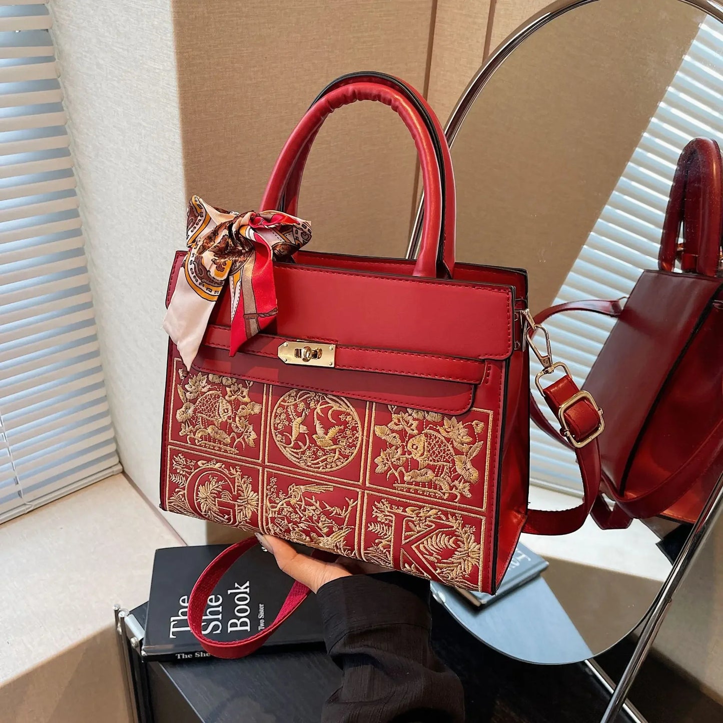 Elegant Embroidered  Handbag