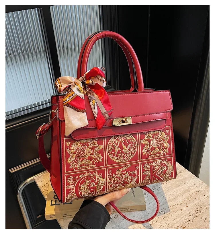 Elegant Embroidered  Handbag