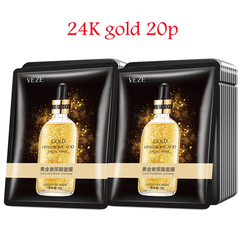 20pcs Hyaluronic Acid Collagen Face Mask