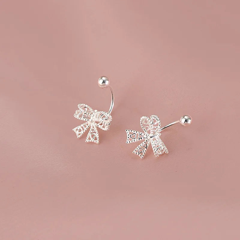 Lace Bow Stud Earrings