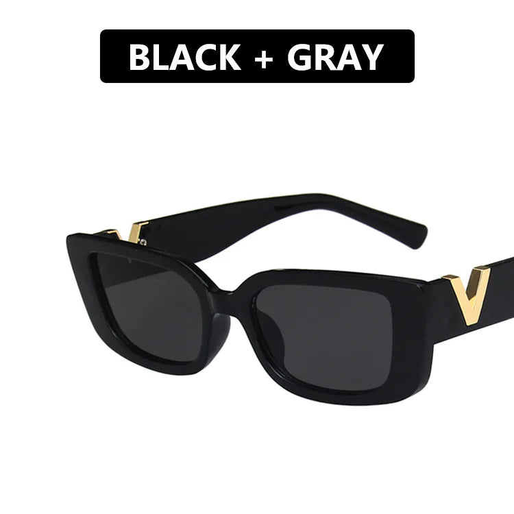 RETRO V RECTANGULAR SMALL FRAME SUNGLASSES