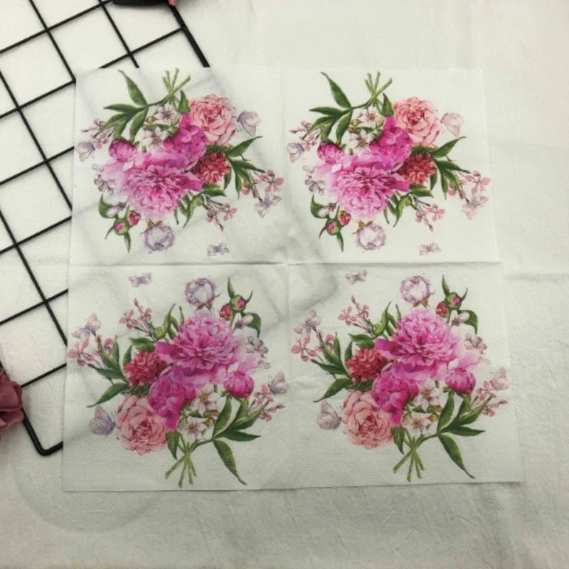 Floral Print Paper Napkins