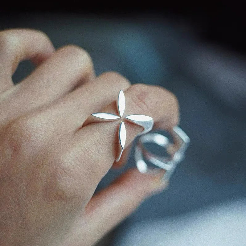 Sterling Silver Star Flower Ring