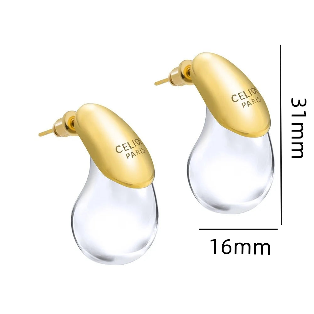Transparent Water Drop Earrings