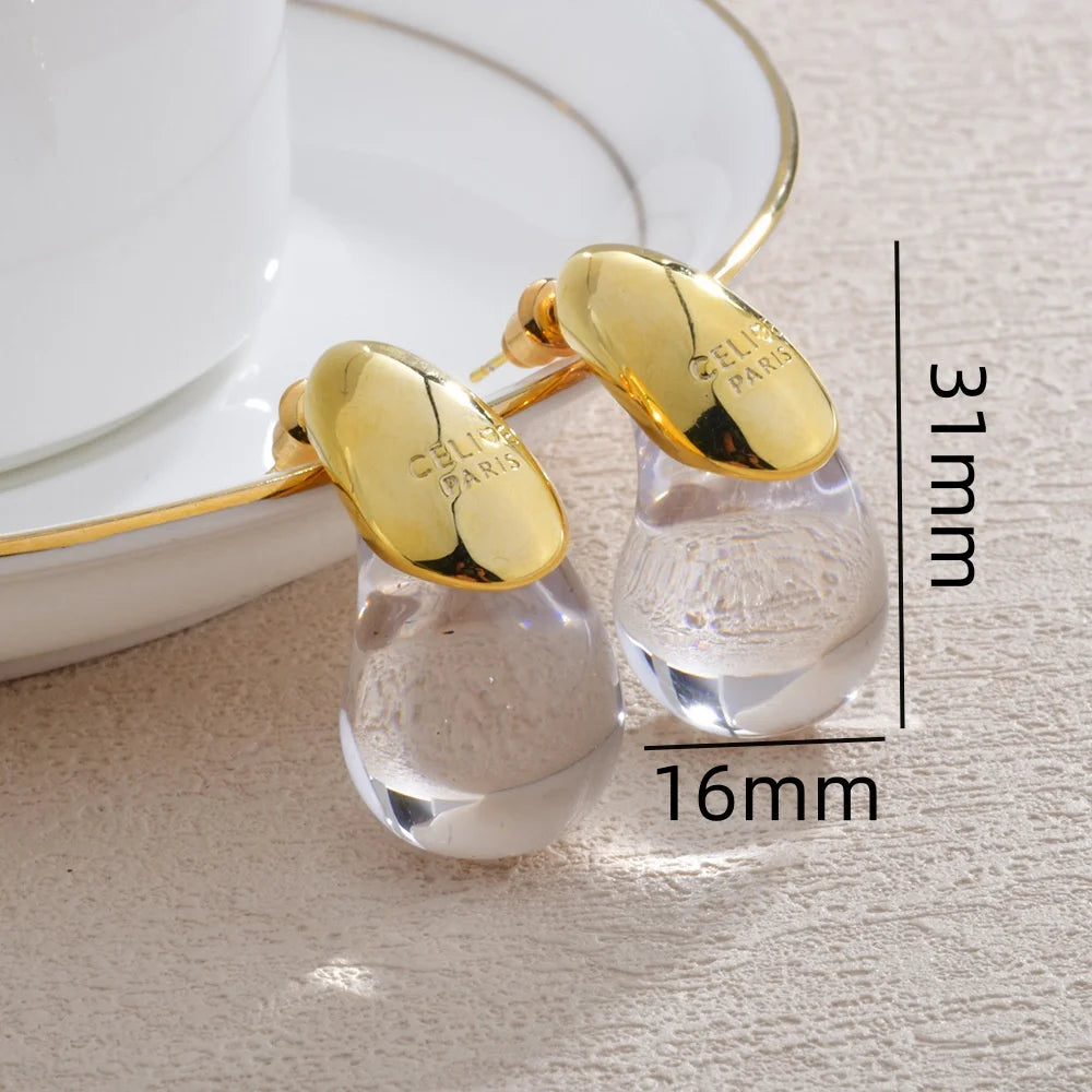 Transparent Water Drop Earrings