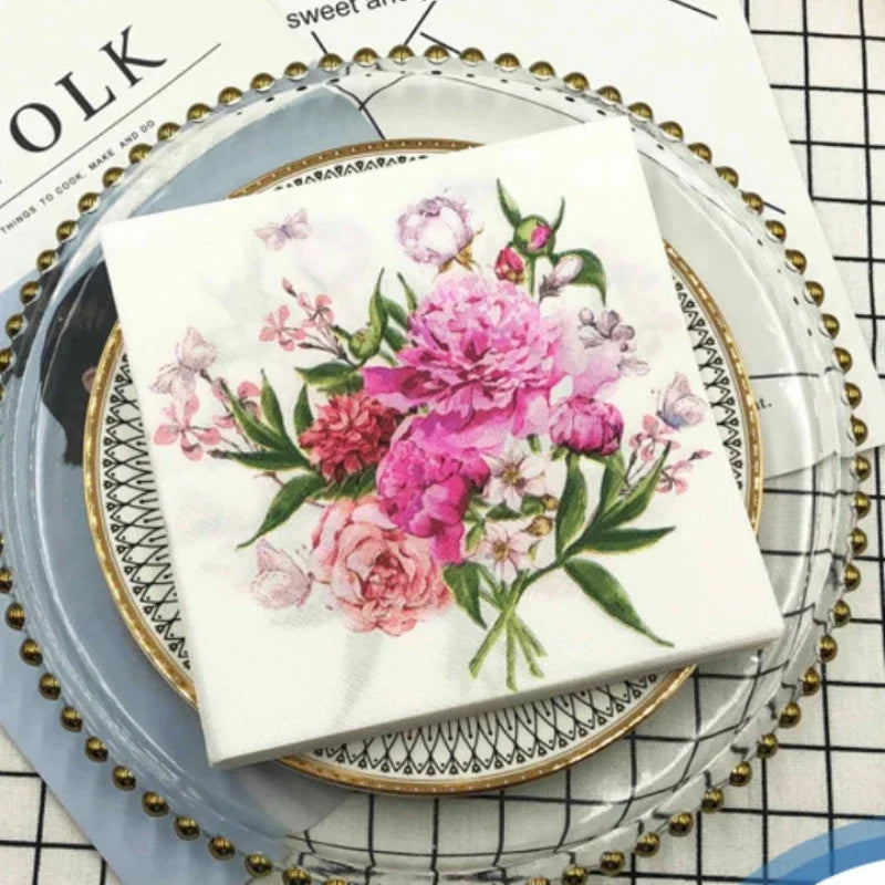 Floral Print Paper Napkins
