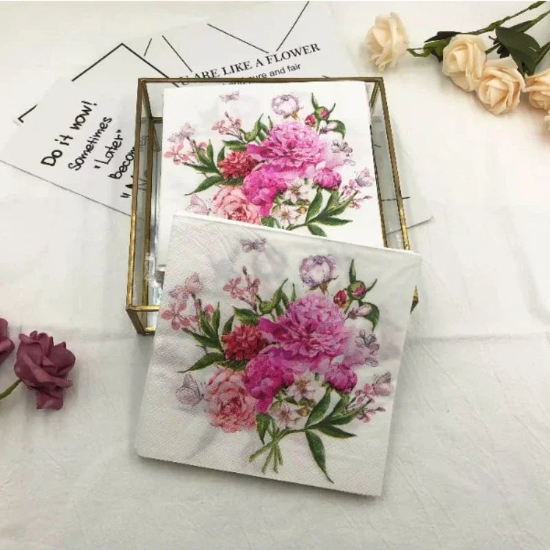 Floral Print Paper Napkins
